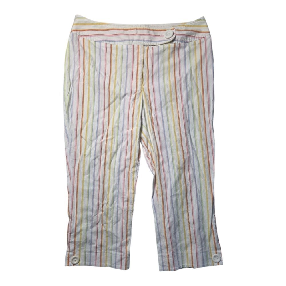 Dalia Casual Multicolor Rainbow Striped Pants - 14